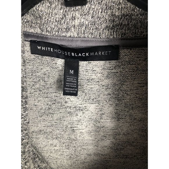 White House Black Market Women’s Sweater Gray Metallic Cowl Neck - Picture 5 of 14